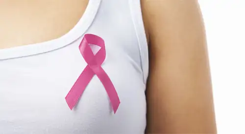 Lazo rosa representando el cáncer de mama Imagen de un lazo rosa representando el cáncer de mama