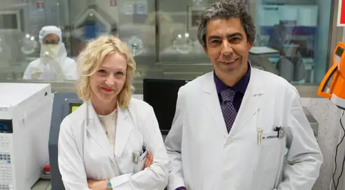 Dres. Quincoces y Peñuelas, de la Unidad de Radiofarmacia Imagen de los doctores Quincoces y Peñuelas de la Unidad de Radiofarmacia