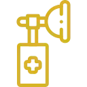 Icono dorado anestesia Icono dorado de una mascarilla para anestesiar a un paciente