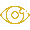 Icono dorado ojo Icono dorado de un ojo