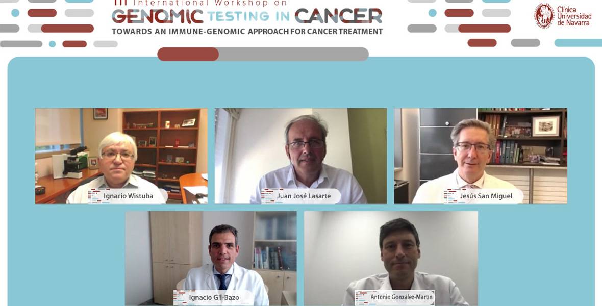 III-workshop-genomica-cancer Imagen de los coordinadores del III International Workshop on Genomic Testing in Cancer organizado por la Clínica Universidad de Navarra.