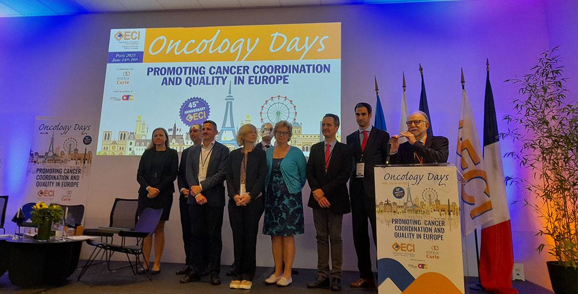 cancer-center-clinica-univerisdad-navarra-integra-oeci Imagen de José María Gutiérrez de Cabiedes, Director Ejecutivo del Cancer Center Clínica Universidad de Navarra (segundo por la derecha), con representantes de otros nuevos miembros de OECI.
