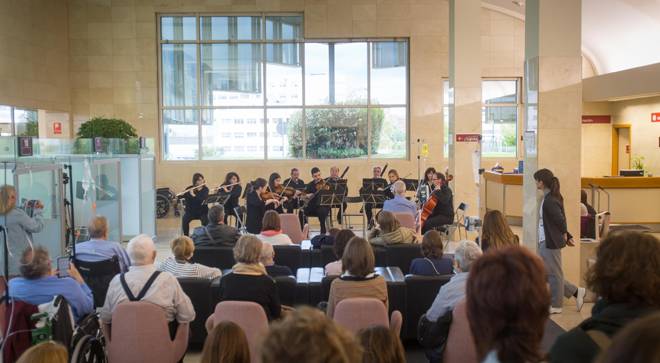 concierto-primavera-2019 Imagen del concierto de primavera celebrado en la sede de Pamplona de la Clínica Universidad de Navarra.