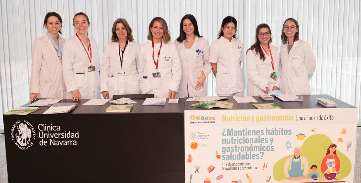 dia-nutricion-2023 Imagen de la mesa formativa organizada por las nutricionistas de la Clínica Universidad de Navarra por el Día de la Nutrición.