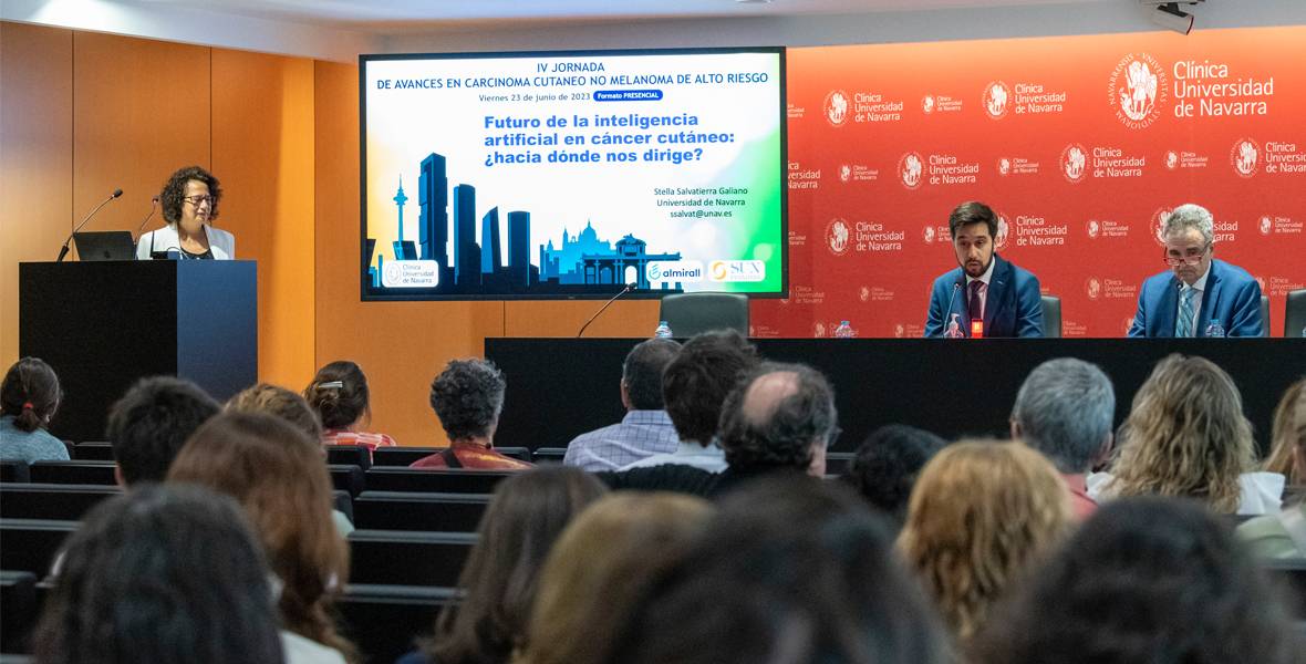 jornada-dermatologia-avances-carcinoma-cutaneo Imagen de la jornada sobre avances en carcinoma cutáneo no melanoma organizada en la sede de Madrid de la Clínica Universidad de Navarra.