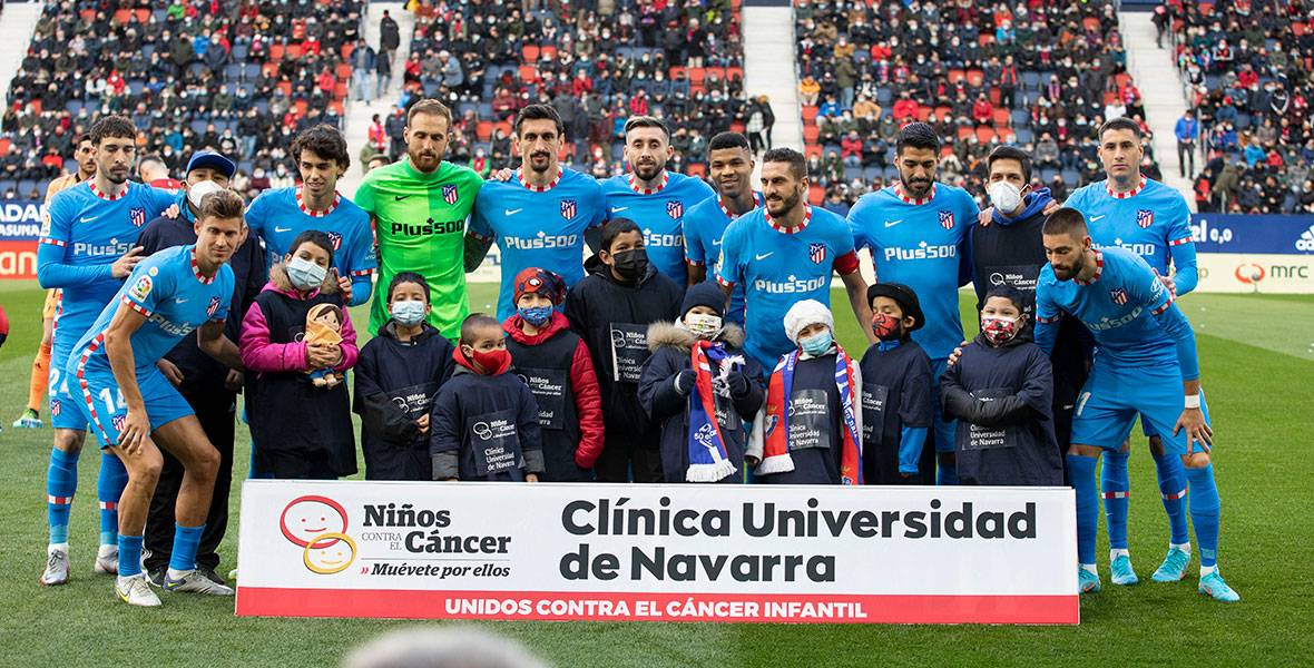 Niños hospitalizados con la alineación del Atlético de Madrid