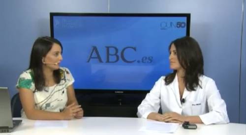 Dra. Maider Pretel y presentadora videochat. CUN