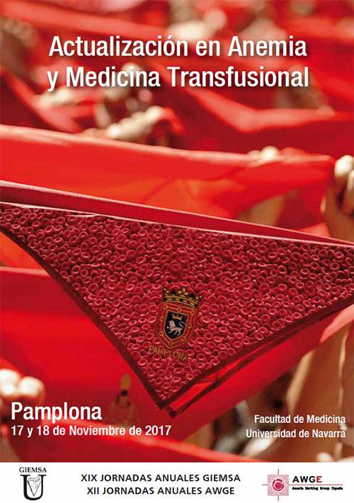 Portada del programa del curso de anemia y medicina transfusional. CUN Portada del programa del curso de anemia y medicina transfusional organizado por el Servicio de Hematología y Hemoterapia de la Clínica Universidad de Navarra