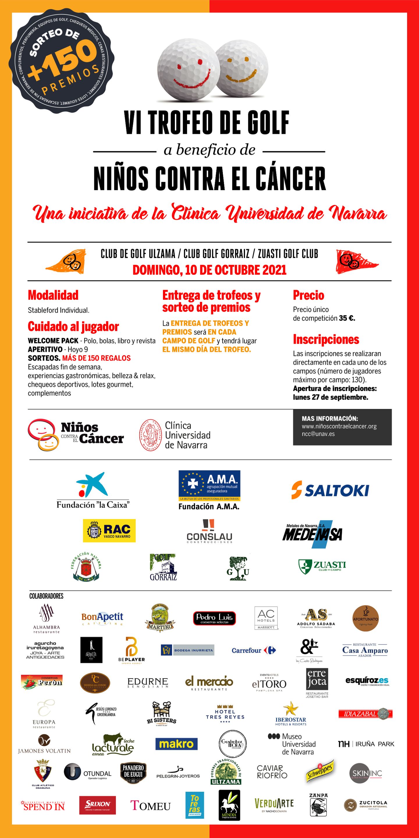 Cartel del VI Trofeo de Golf en favor de Niños contra el Cáncer de la Clínica Universidad de Navarra Imagen del cartel del VI Trofeo de Golf en favor de Niños contra el Cáncer de la Clínica Universidad de Navarra.