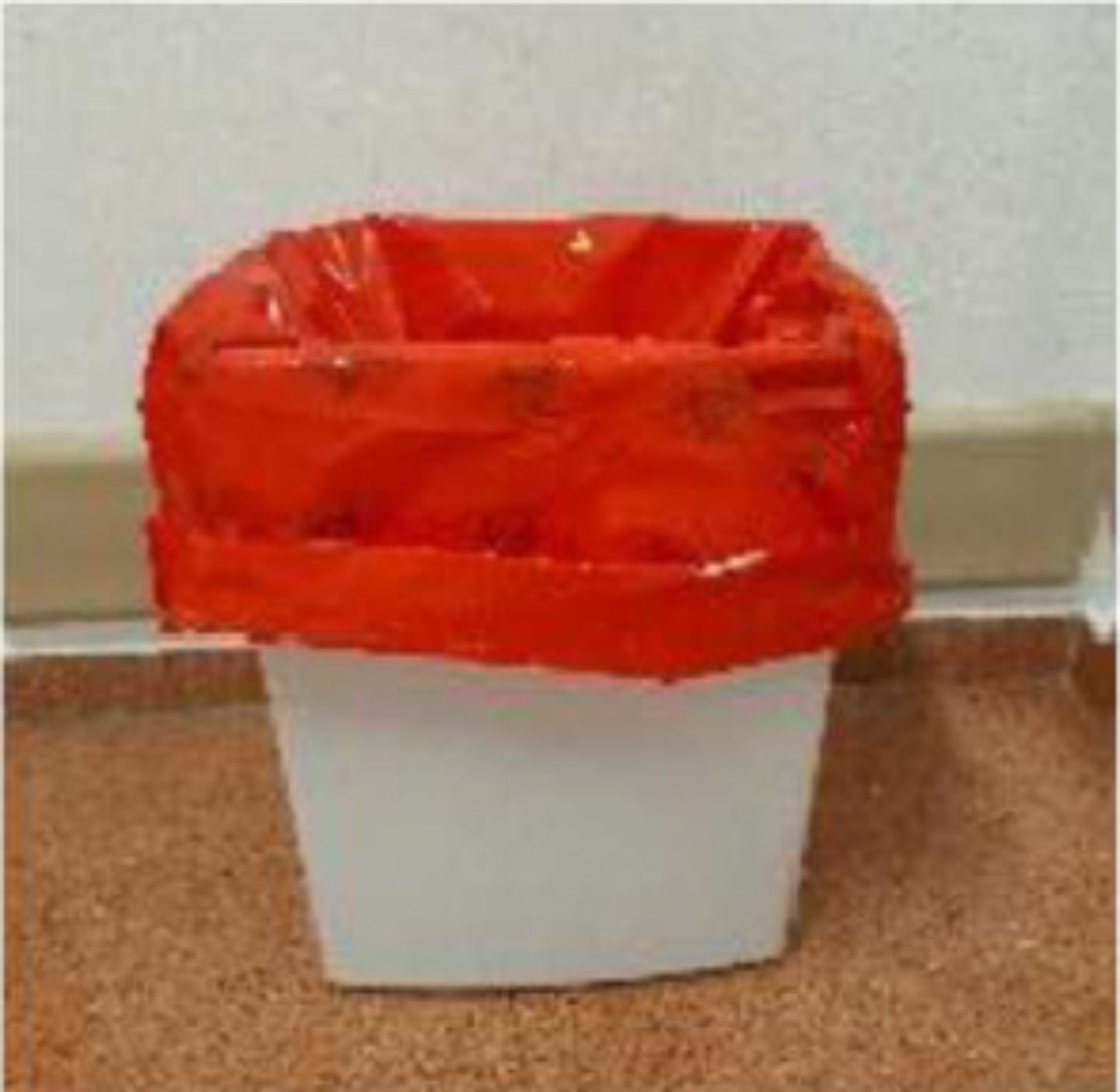 Contenedor residuos rojo. COVID