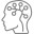 icono gris 32 de cerebro Imagen de color gris de icono de una silueta de cabeza y cuello con cerebro y parte de la médula