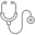 Icono de color gris de silueta de fonendoscopio