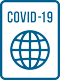 Icono azul pasaporte COVID