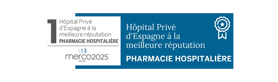 Merco Salud 2025 Image du label de reconnaissance des pharmacies hospitalières. Clinique universitaire de Navarre