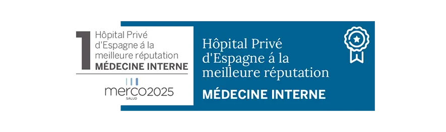 Merco Salud 2025. Médecine interne Merco Salud 2025 Image du label de reconnaissance en médecine interne. Clinique de l'Université de Navarre