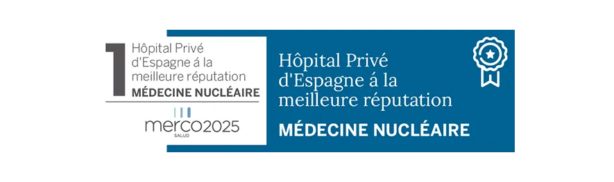 Merco Salud 2025. Médecine nucléaire Merco Salud 2025 Sceau de reconnaissance en médecine nucléaire. Clinique de l'Université de Navarre