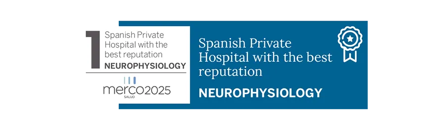 Merco Salud 2025 Neurophysiology recognition seal image. Clínica Universidad de Navarra