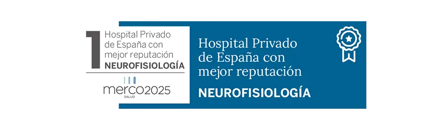 Merco Salud 2025. Mejor Hospital Privado en Neurofisiología. Clínica Universidad de Navarra Imagen sello reconocimiento Neurofisiología Merco Salud 2025. Clínica Universidad de Navarra