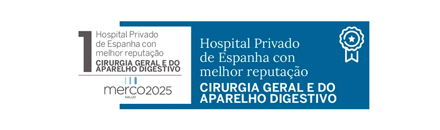 Merco Salud 2025 Imagem do selo de reconhecimento em Cirurgia Geral. Clínica Universidade de Navarra