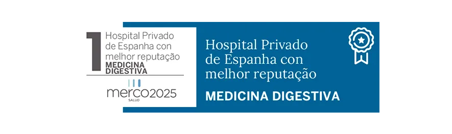 Merco Salud 2025 Imagem do selo de reconhecimento digestivo. Clínica Universidad de Navarra