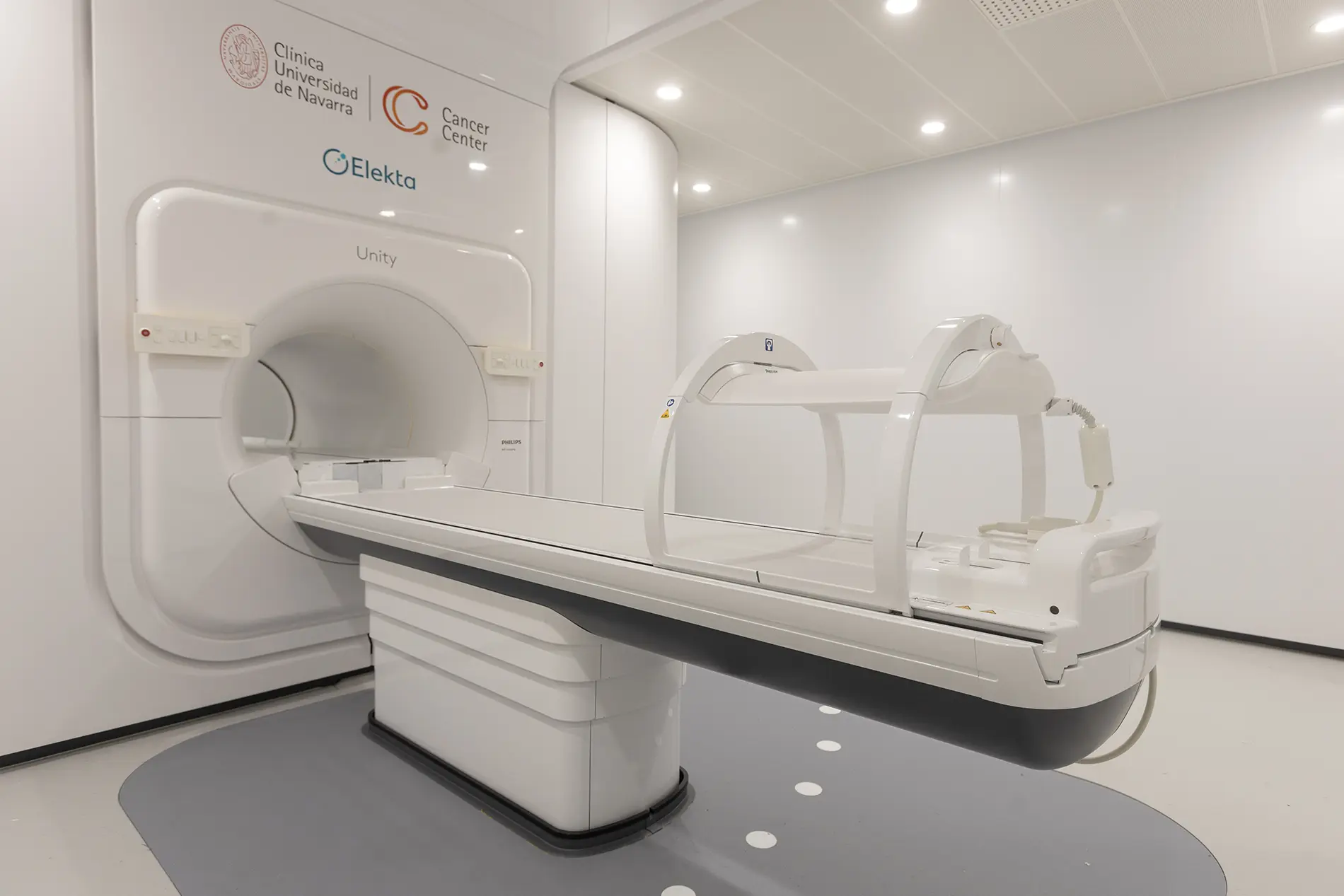 Imagen de la sala donde se encuentra el MR Linac de Oncología Radioterápica de la Clínica Universidad de Navarra en Pamplona.